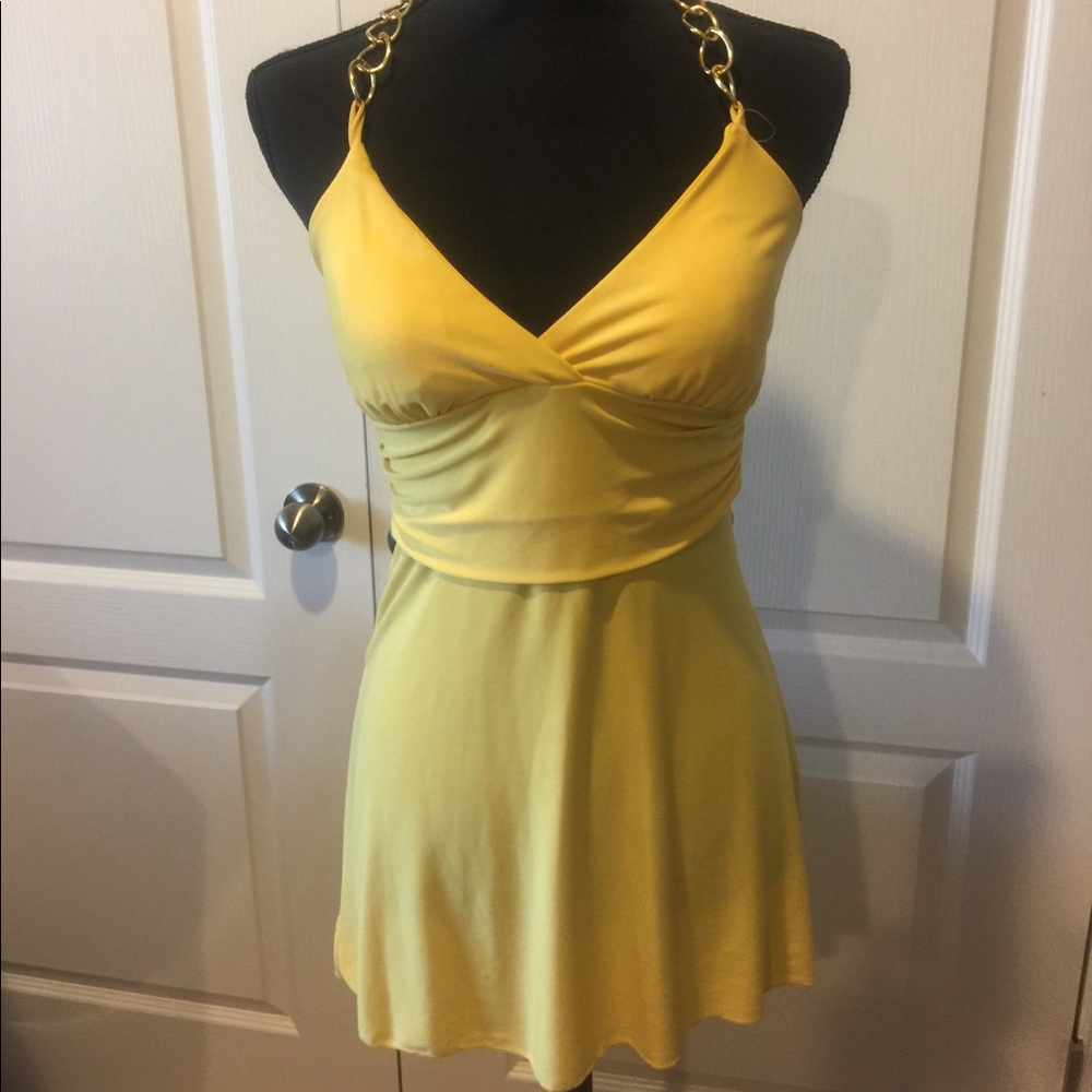 Halter top with gold clasp